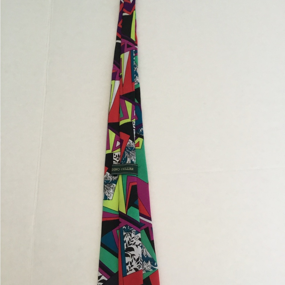 Multicolor Geometric Pattern Tie - Picture 5 of 14